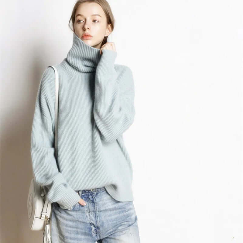 Warm Ladies Crew Neck Knit Sweater