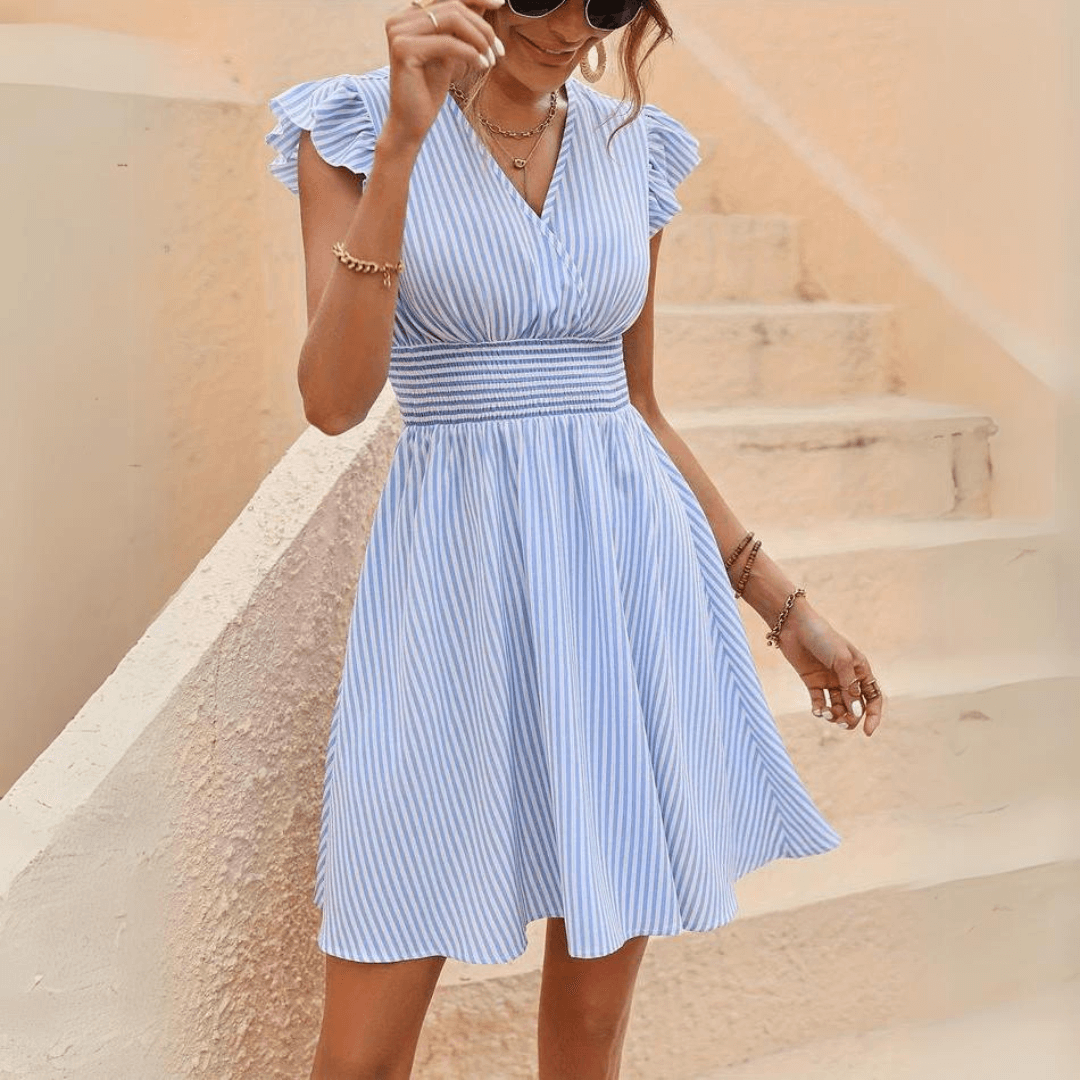 Classic Patterned Knee Length Dress