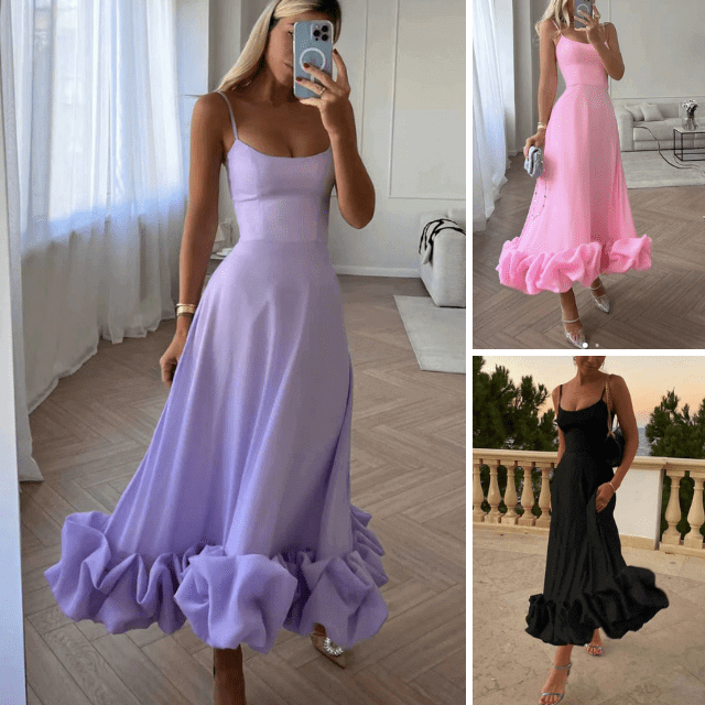 Beautiful Floral Print Mid Length Dress