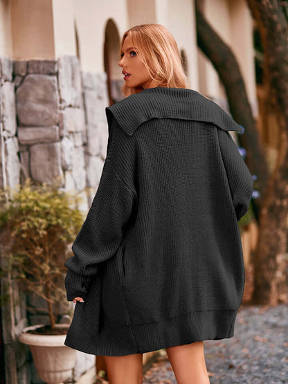 Soft Ladies Crew Neck Sweater Cardigan
