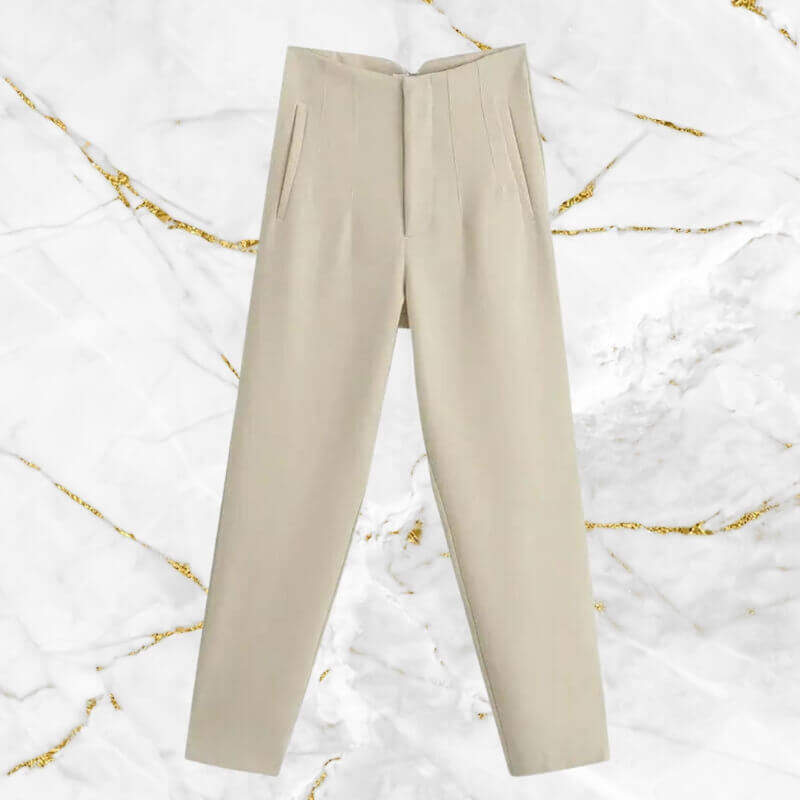 Classic Fit High Waist Women's Office Pants