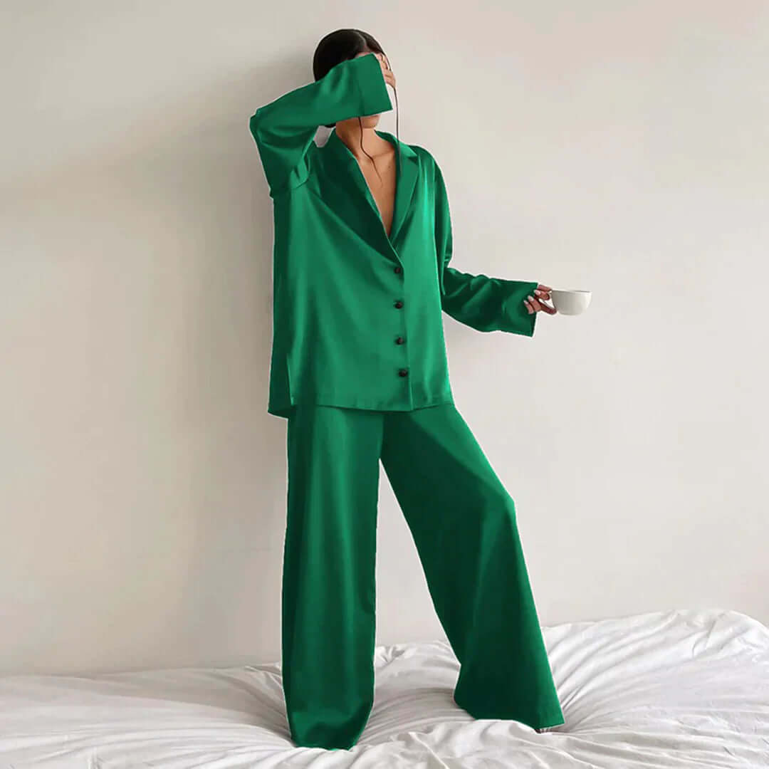 Ladies Classic Fit Shirt & Loose Pant Set