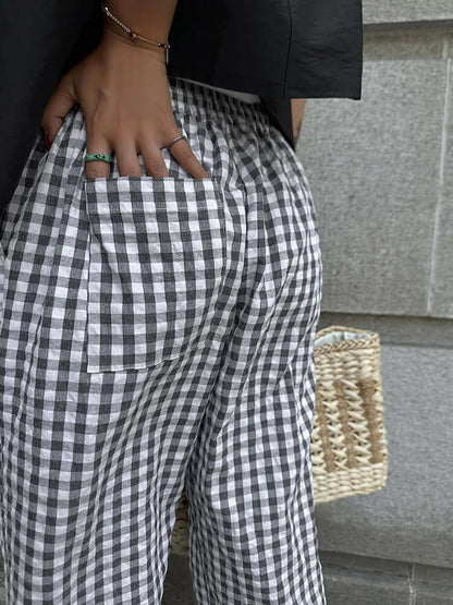 Classic Checked Loose Fit Pants