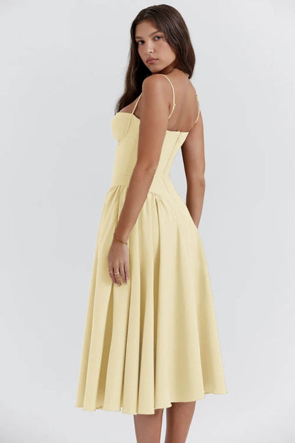 Feminine Strapless Bodycon Mid Length Dress