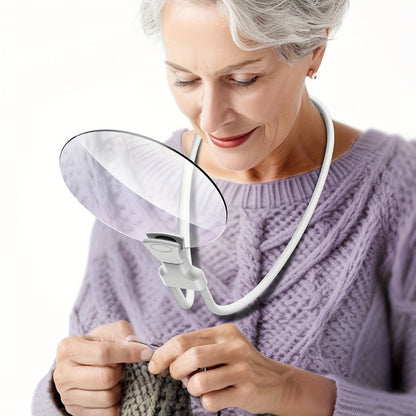 Easy Grip Magnifying Glass - Adjustable Hands Free Reader