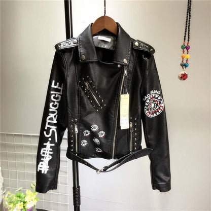 Women's Faux Leather Biker Jacket