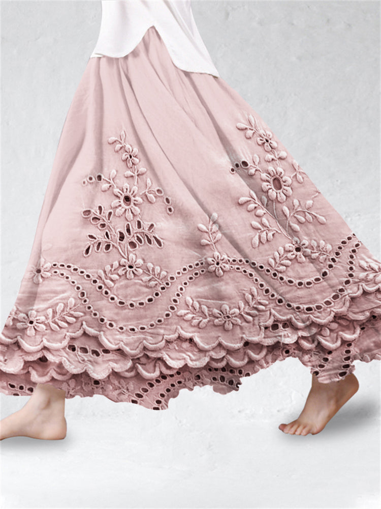 Feminine Floral Patterned Skirt