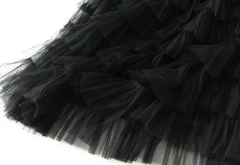 Fluffy Midi A-Line Flowy Skirt for Women