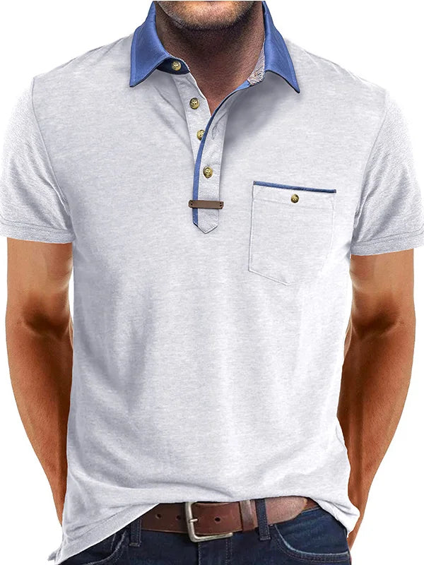 Lightweight Casual Short Sleeve Polo Shirt for Men