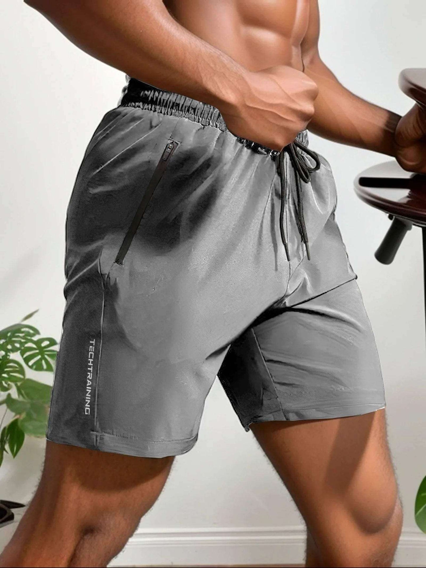 Men's Breathable Athletic Running Shorts with ZipPocket