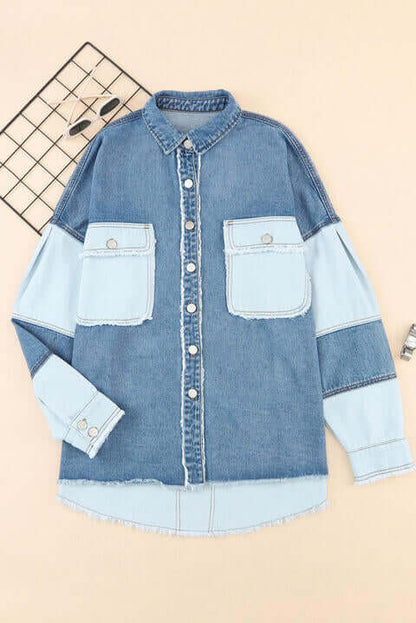 Casual Loose Fit Blue Jeans Jacket