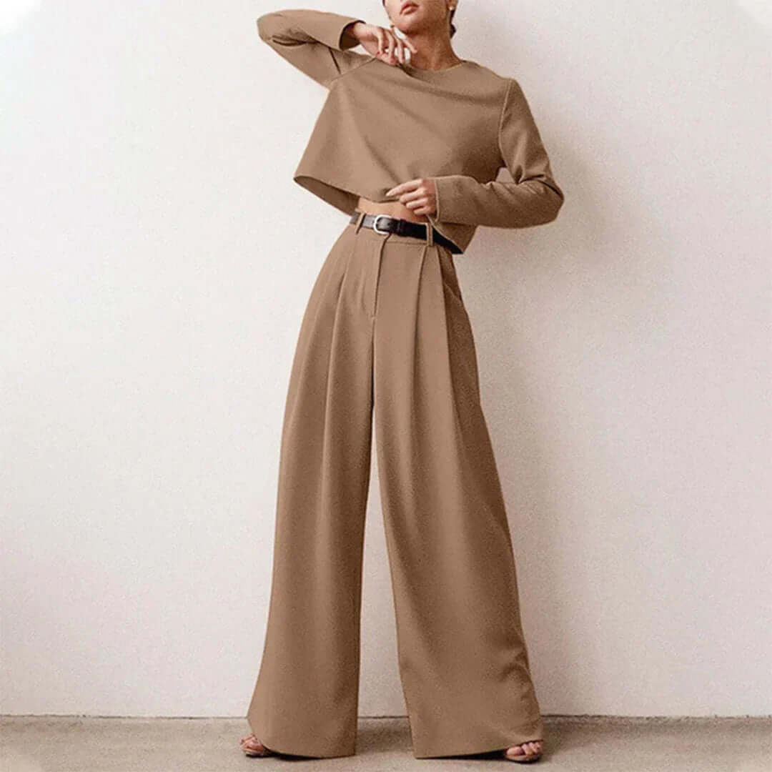 Ladies Comfortable Wide Leg Pant Set