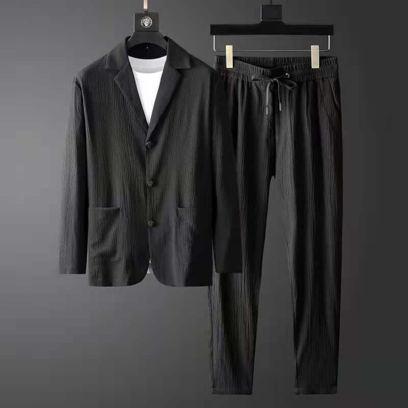 Slim Fit Blazer and Jogger Set for Men