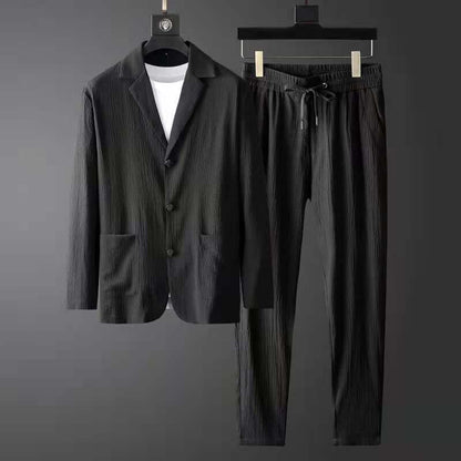 Slim Fit Blazer and Jogger Set for Men