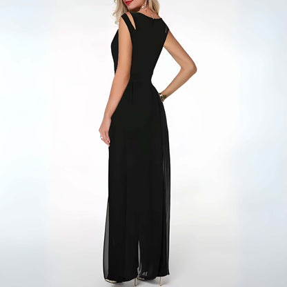 Summer Strapless Flowy Jumpsuit with Cut Out Design