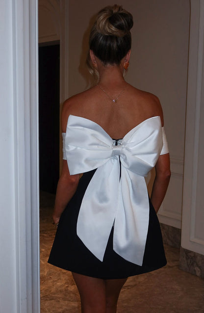 Black Beautiful Bow Back Dress