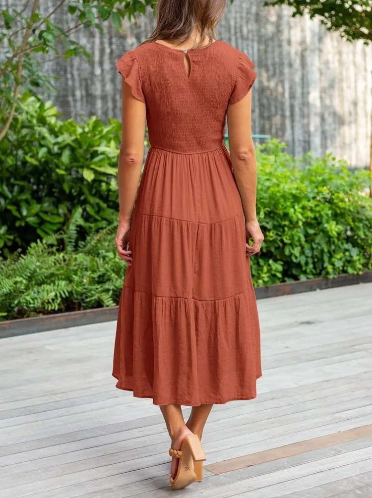 Flattering Fit Dress with Belly Control