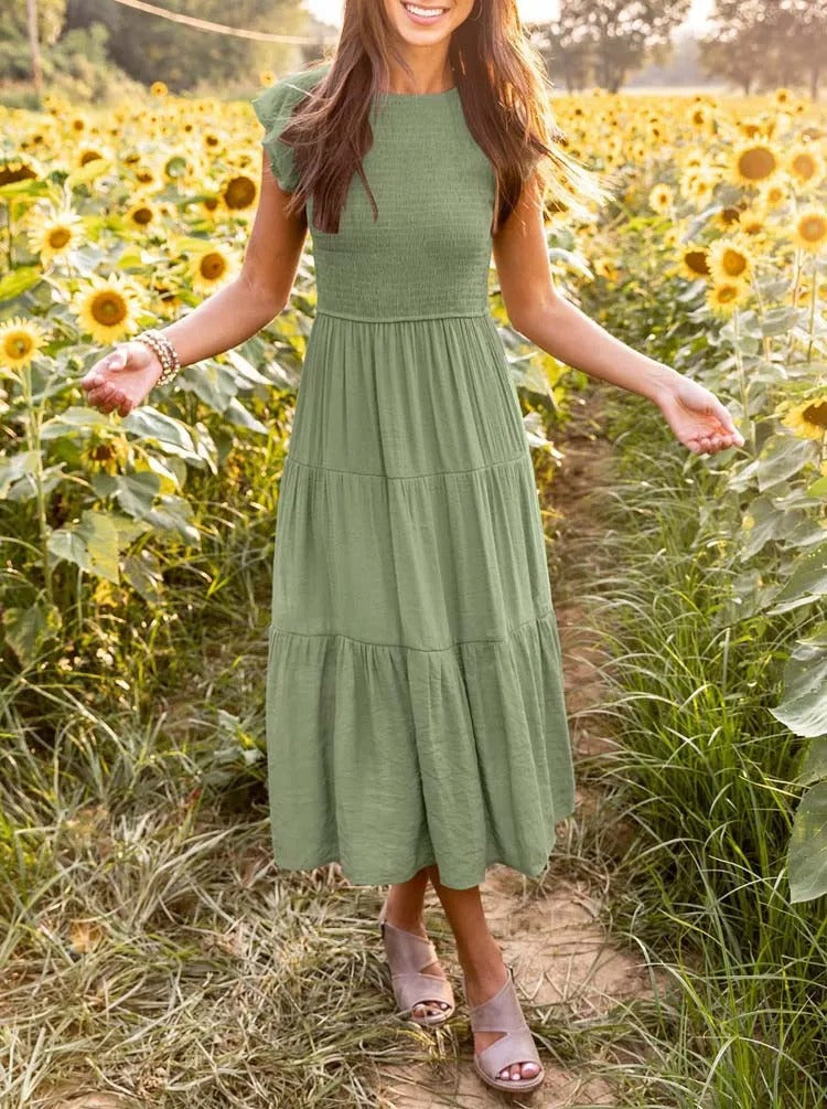 Flattering Fit Dress with Belly Control