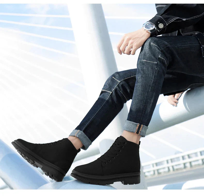 KORE | Black Ankle Boots with Invisible Height Increase 5