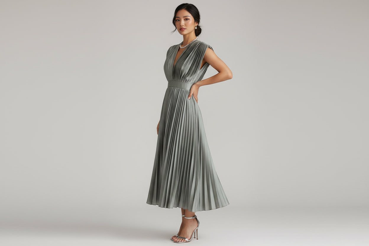 Vanessa | Chic V-Neck Summer Dress | Sleeveless - Luxivelle