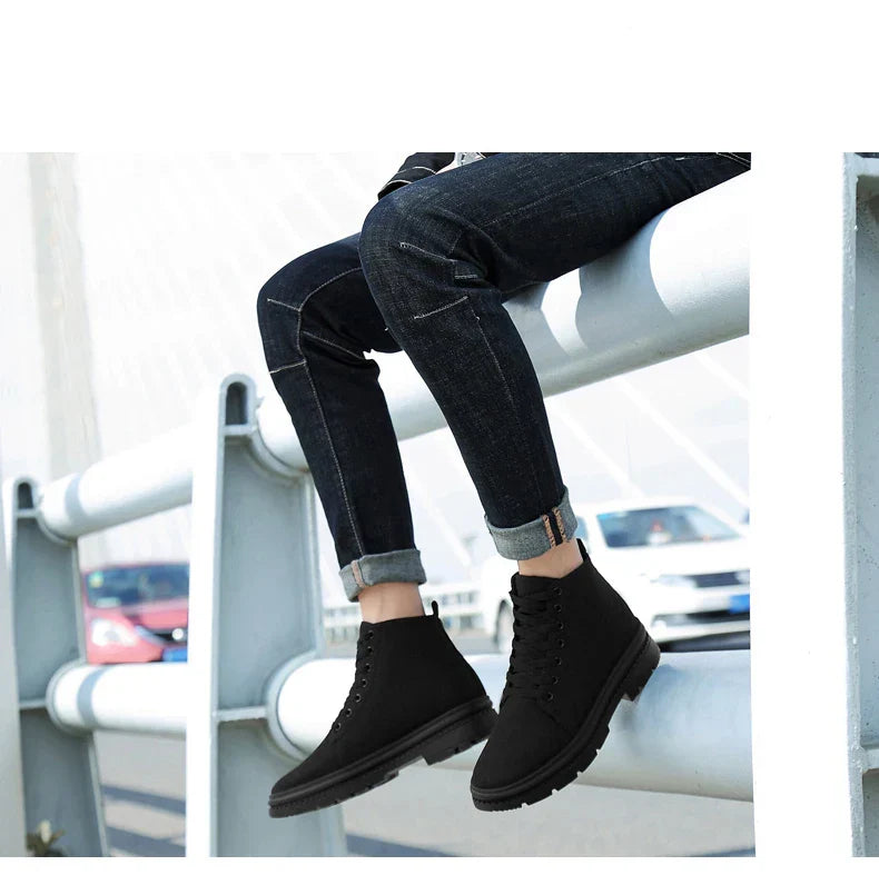 KORE | Black Ankle Boots with Invisible Height Increase 4