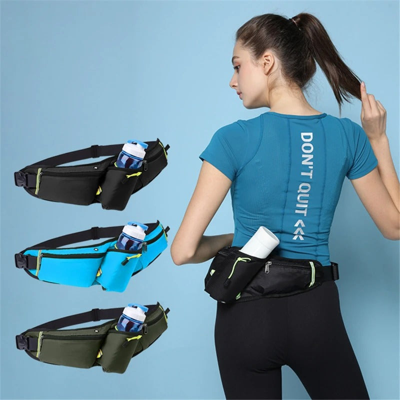 Waterproof Running Waist Belt with Bottle Holder & Pockets - Luxivelle