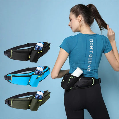 Waterproof Running Waist Belt with Bottle Holder & Pockets - Luxivelle