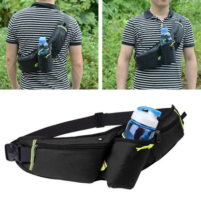 Waterproof Running Waist Belt with Bottle Holder & Pockets