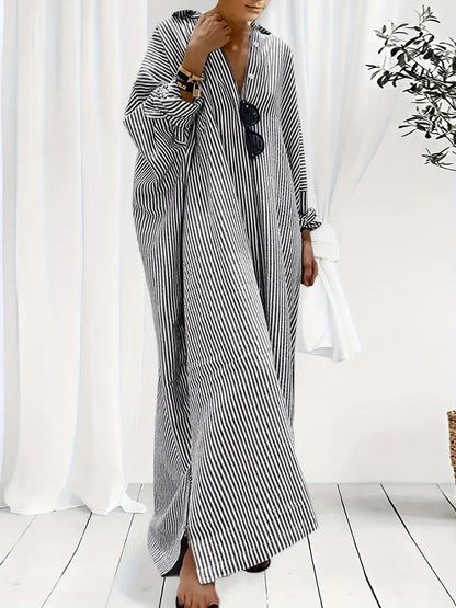 Lightweight Women's Summer Maxi Sundress with Stripes - Luxivelle