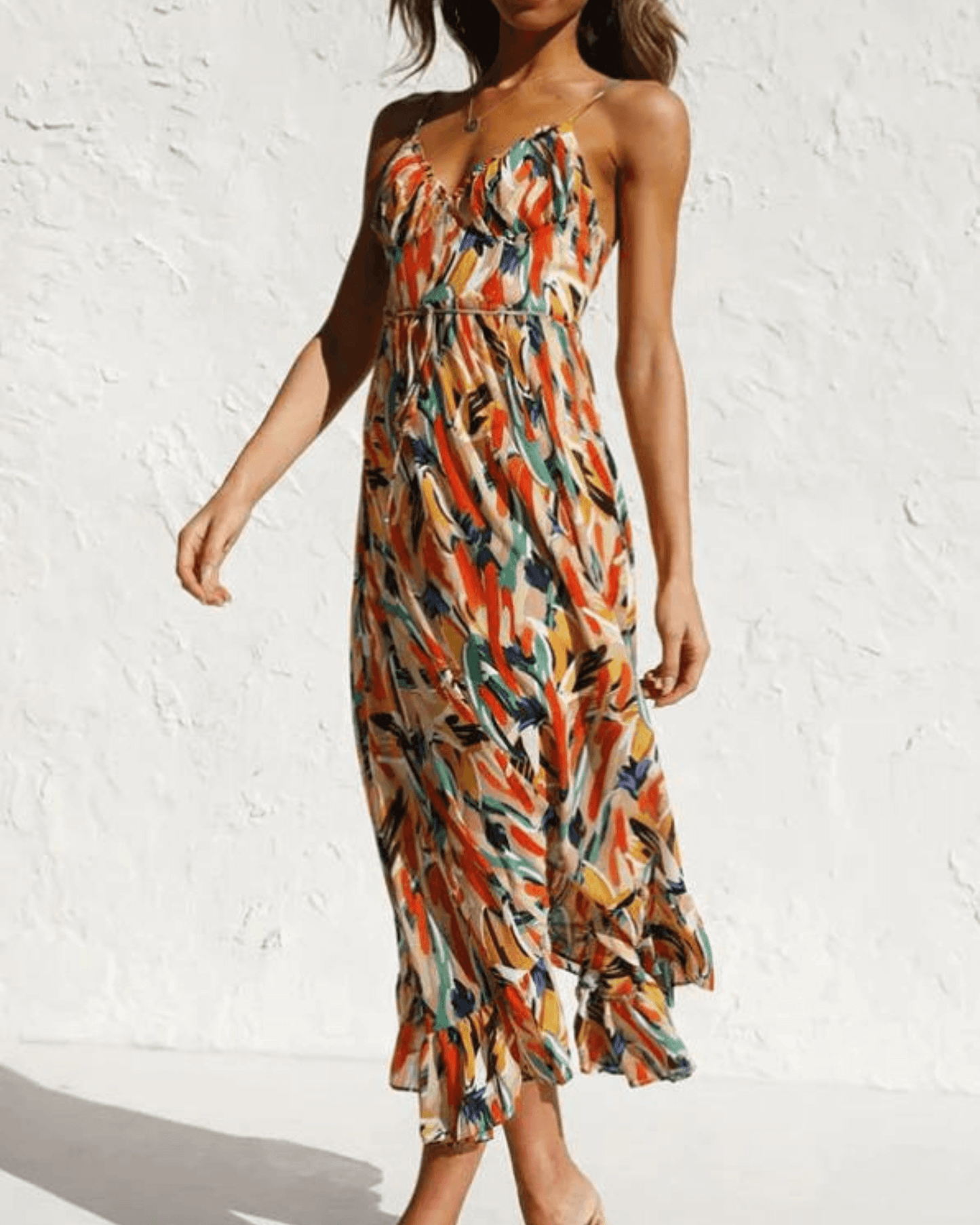 Ladies' Pretty Flower Knee Length Dress - Luxivelle