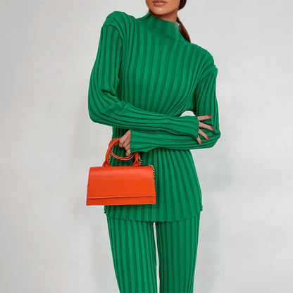 Women's Fitted Textured Knit Outfit