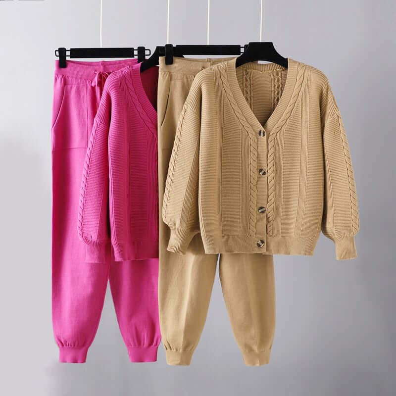 Ladies' Chic V-Neck 2-Piece Outfit