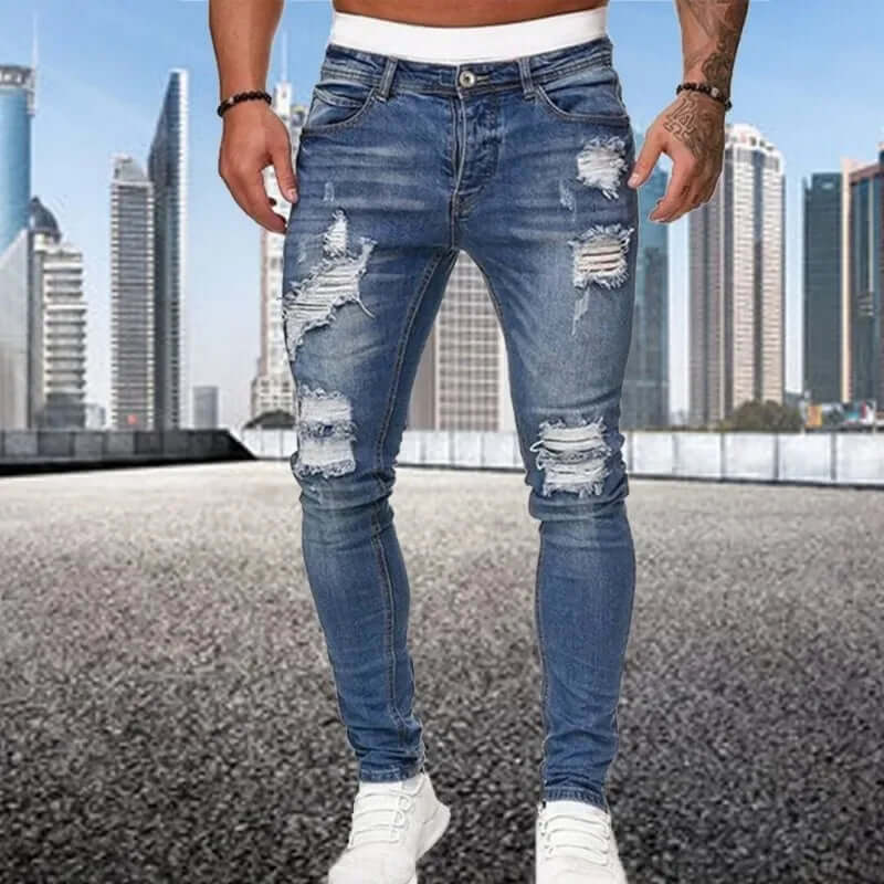 Slim Fit Fuzzy Black Jeans