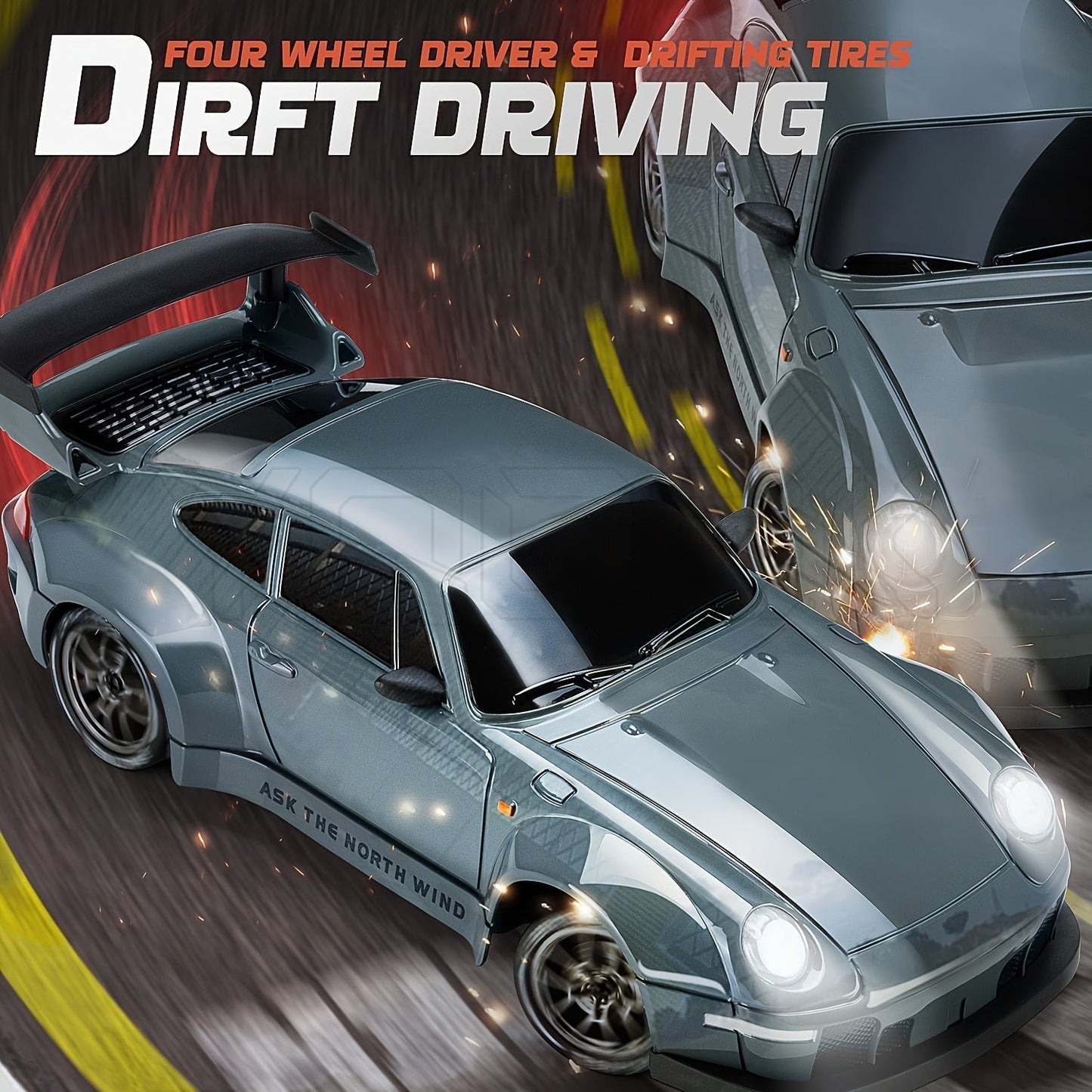 Fast 1:24 Scale RC Drift Car with LED Lights