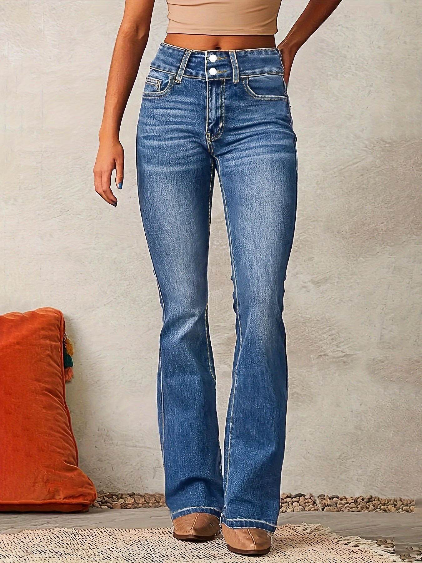 Women's Comfort Wide Leg High Waist Jeans