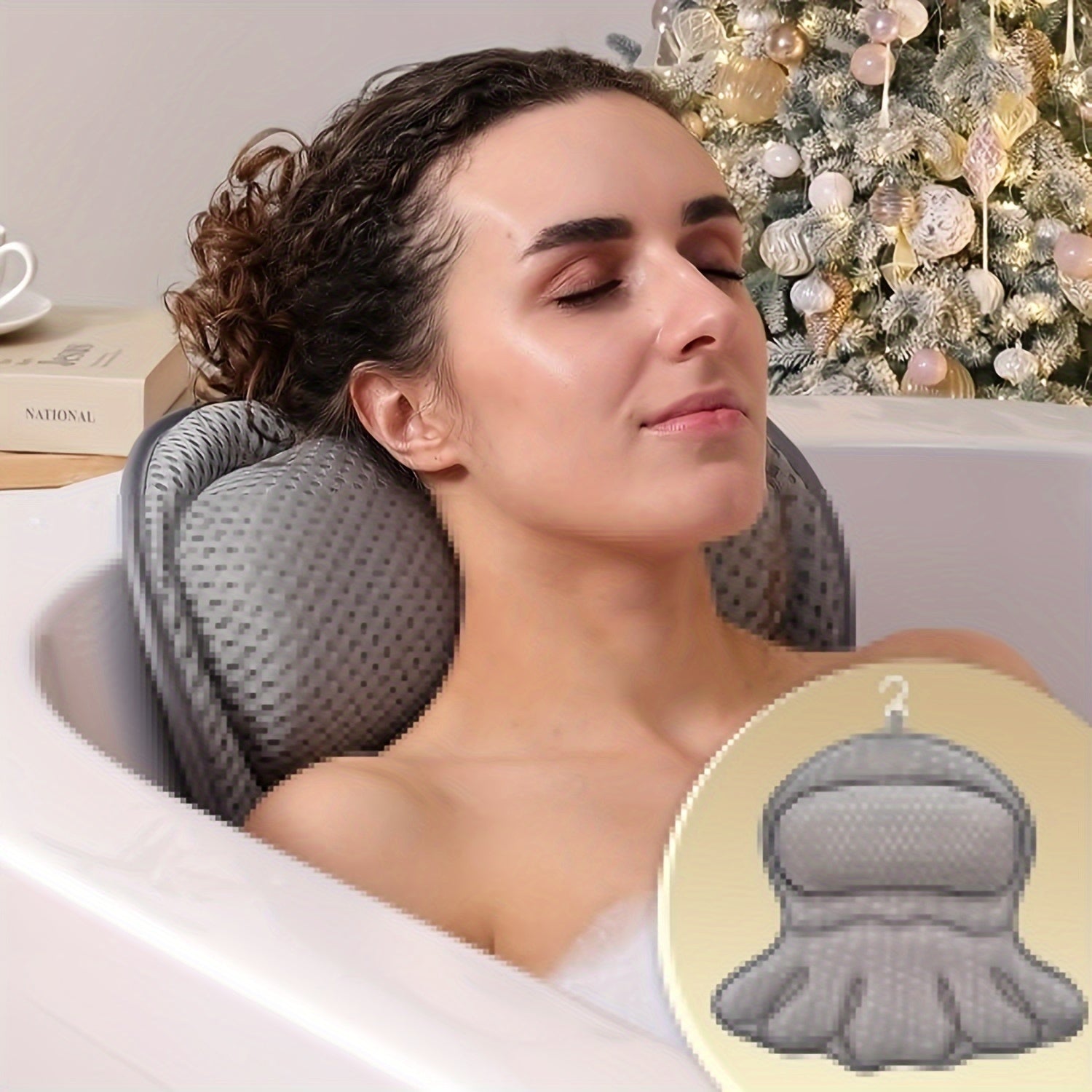 Soft Comfort Bath Pillow with Neck and Back Support - Luxivelle