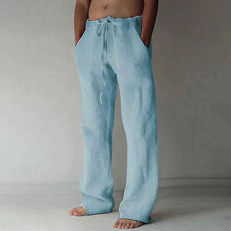 Relaxed Fit Mens Summer Pants Lightweight Breathable Beach Trousers