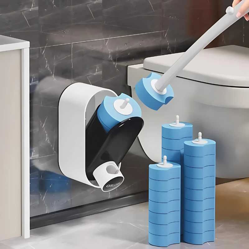 Easy Clean Toilet Brush with Replaceable Heads - Luxivelle