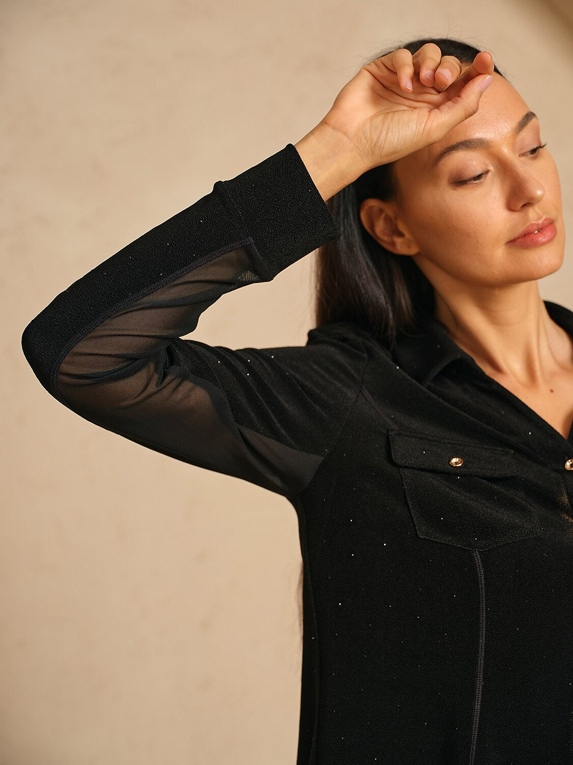 Premium Sequin Collar Golf Shirt