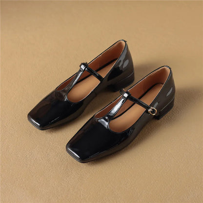 Ladies Comfortable Square Toe Ballet Flats