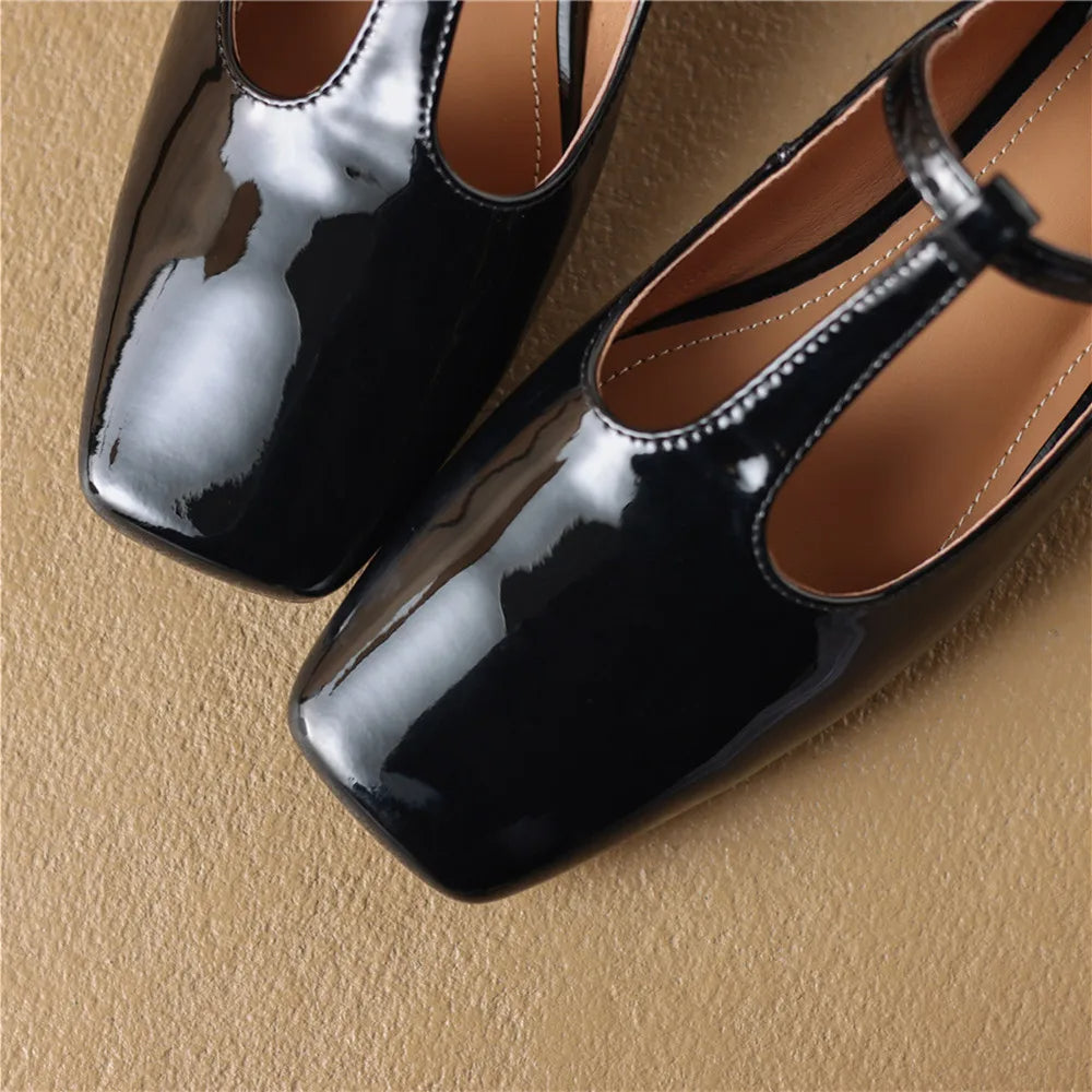 Ladies Comfortable Square Toe Ballet Flats