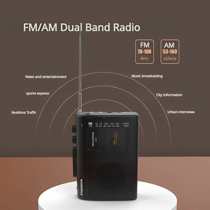 Retro Compact Cassette Player with AM/FM Radio