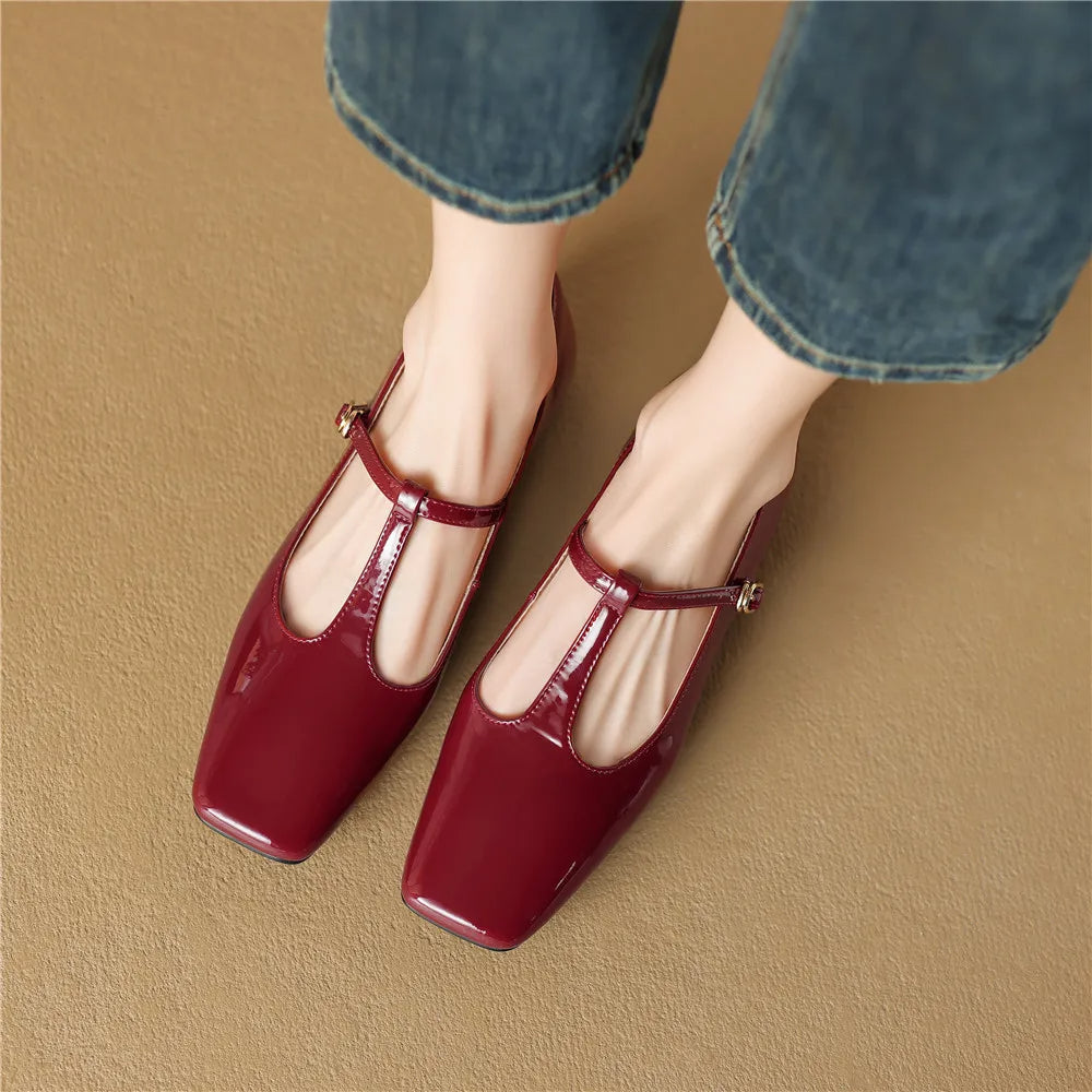 Ladies Comfortable Square Toe Ballet Flats