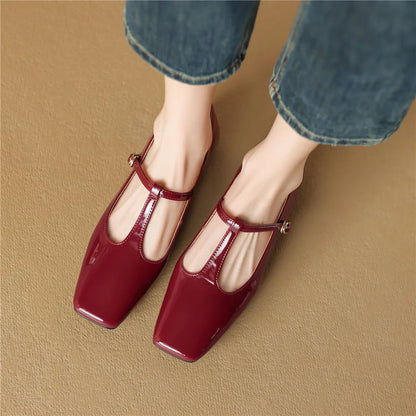 Ladies Comfortable Square Toe Ballet Flats