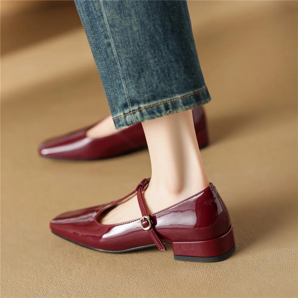 Ladies Comfortable Square Toe Ballet Flats
