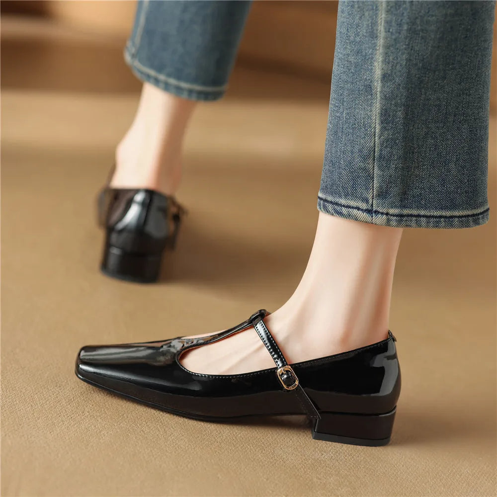Ladies Comfortable Square Toe Ballet Flats