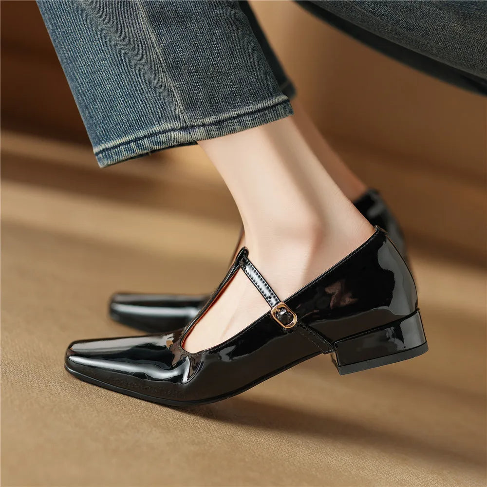 Ladies Comfortable Square Toe Ballet Flats