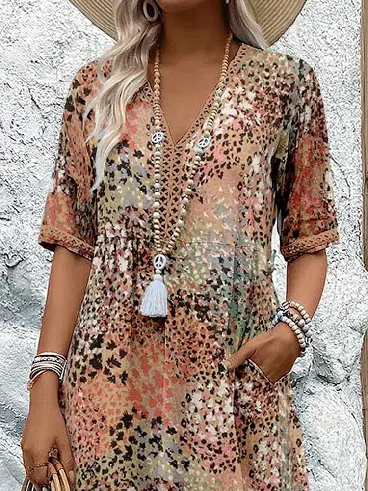 Colorful Women's Knee Length Dress