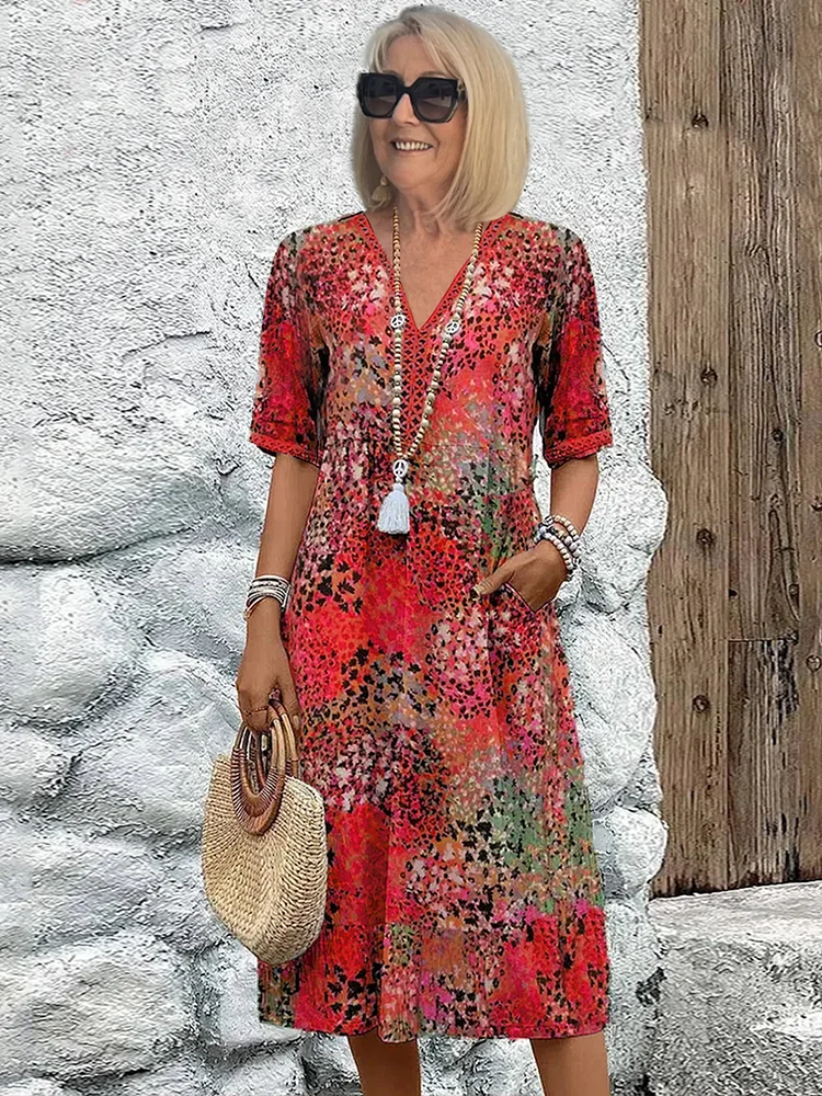 Beautiful Flower Knee Length Dress