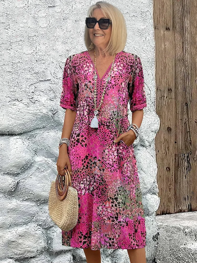 Colorful Women's Knee Length Dress